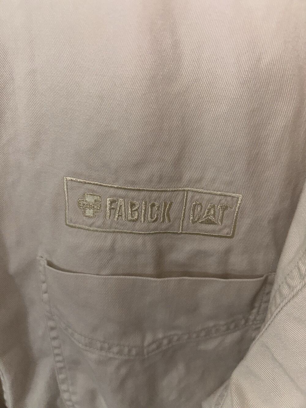 Blue Generation Fabick CAT Mens XL Khaki Cotton Button Down Shirt L Sleeve